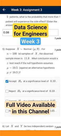 Data Science for Engineers Week 3 #nptel #datascience #assignment #education #shorts