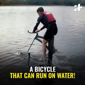 30K views · 295 reactions | This is so COOL! This pedal-powered hydrofoil bike can run on water! | Indiatimes | Facebook