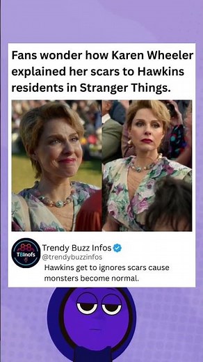 Fans wonder how Karen Wheeler explained her scars to Hawkins people in Stranger Things #st5 #netflix