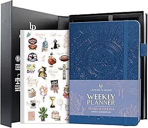 Legend Weekly Planner Premium – Undated Weekly, Monthly & Budget Planner – Life Organizer for Time Management & Productivity, A5 (Mystic Blue, New Cover)