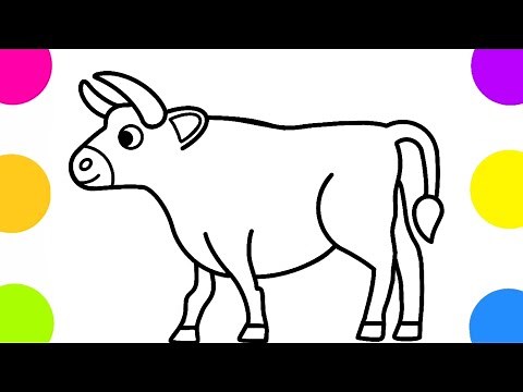 Como desenhar um boi fácil - Desenhos de animais de fazenda