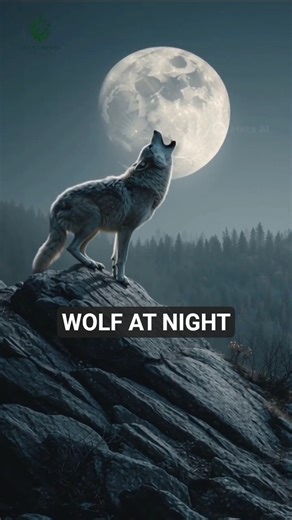 Wolf Howls Under the Full Moon