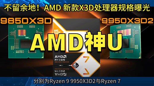 不留余地！AMD 新款X3D处理器规格曝光