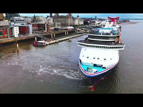 Carnival Miracle cruise ship Sail away at Liverpool cruise terminal June 2025