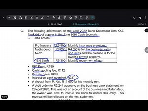 Bank Reconciliation Statement | Accounting Grade 12