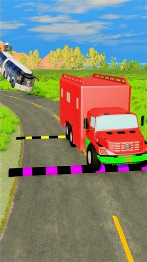 Flying cars ,bus and trucks vs Speed Bumps #short #beamng #beamngdrive #trucksvs