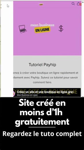 Site + Boutique en 1h gratuitement #boutiqueenligne