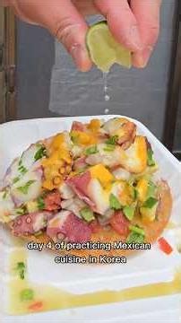 🐙🦐 Ceviche de Pulpo y Camarón Attempt by Korean #ceviche #shorts #mexicanfood