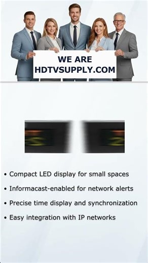 Advanced Network Devices IPCSS-RWB-MB-IC LED InformaCast-Enabled IP Display Clock (Black, Small)