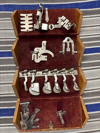 Antique 1889 Patent Singer Sewing Machine Attachments – Velvet-lined Wood Puzzle Box - Etsy