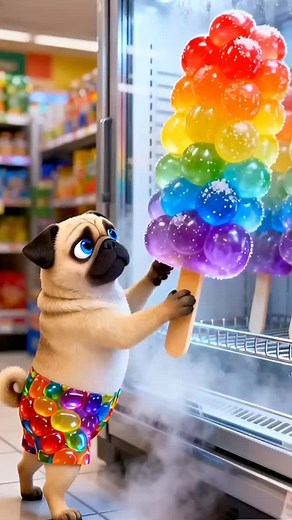Funny Dog Enjoys Multi Bubble Ice Cream