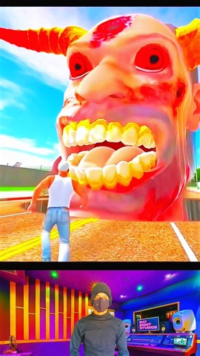 Franklin Dada Ji Vs Devil Head Monster In Indian Bike Driving 3d #franklin #gta #shorts