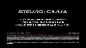 Scopri le nuove Alfa Romeo Stelvio e Giulia Veloce Ti con leasing o finanziamento FCA Bank, Zero anticipo, Zero rate per 6 mesi e Polizza furto e incendio inclusa nella rata. | ALFA ROMEO