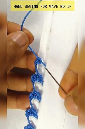 Hand Sewing Wave Motif Technique - The Most Beautiful Embroidered Fabric Border Idea! #handbroidery