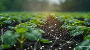 Smart Farming: Tech-Enhanced Crop Growth. Concept Agtech, Precision Agriculture, Farm Management Software, IoT Farming Solutions, Sustainable Agriculture Stock Video