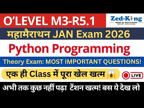 O Level M3 Mahamarathon: Python Important Questions! 🐍 January 2026 Exam ✅
