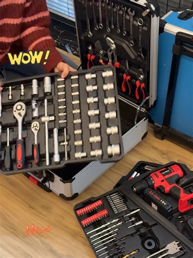 Toolbox always a mess? 😅 This 18V cordless drill set fixes that for good. With smart torque control & a bright LED light, it handles any task. 🌟 But the real star is the rolling 4-layer case—it organizes EVERYTHING. 🧰✨ Never hunt for a bit again. Perfect for gifts 🎁 or treating yourself—because you deserve tools that just work. 💪#tiktokshopholidayhaul #ToolLovers #tool #toolset #toolkit