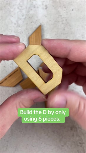 Build the ‘D’ by only using the 6 tangram-like pieces. #puzzlesolving #puzzles #puzzle #puzzlemaster