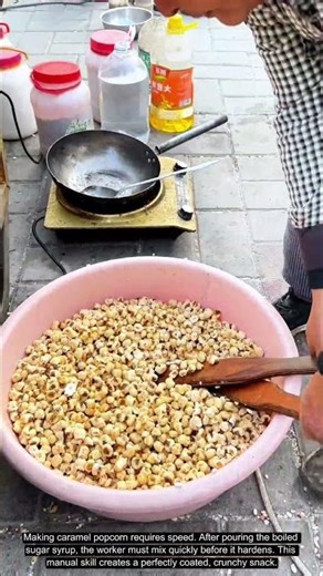 Perfect Coating! Rapidly Mixing Hot Syrup and Corn