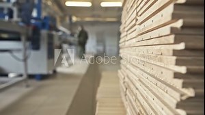 Parquet factory storage. RAW video record.