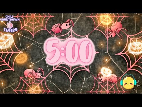 5 Minute Creepy Crawling Spiders Timer | Halloween Chill Countdown
