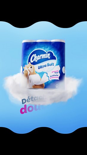Charmin Ultra Doux qui se détache en douceur a des bords ondulés et est 2X plus absorbant, vous pouvez donc en utiliser moins*! * vs la marque économique la plus populaire aux É.-U. | Charmin