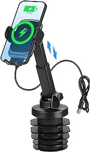 JOYTUTUS Wireless Car Charger, 15W Car Phone Holder Mount Wireless Charging, Smart Alignment Charging Auto Clamping Cup Holder Phone Mount, Fit iPhone 14/13/12 pro/12, Samsung S22/S10/S9/S8, etc