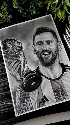 Leonel Messi Drawing FIFA Trophy 🏆 ICC T20 Women's World Cup #shorts #messi #fifa #t20worldcup2026