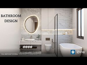 Washroom Interior Visualization With Sketchup & V-Ray || Sketchup Tutorial ||
