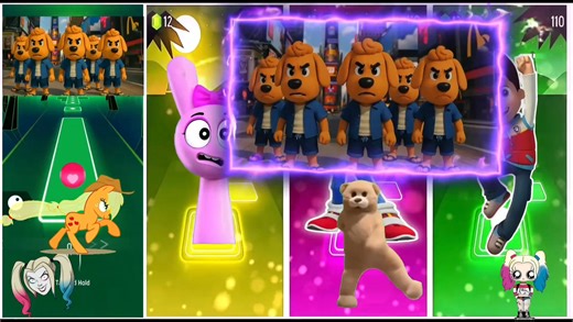 sheriff Labrador vs Sprunki vs Sonic paw patrol Tiles Hop EDM Rush | Marble ASMR