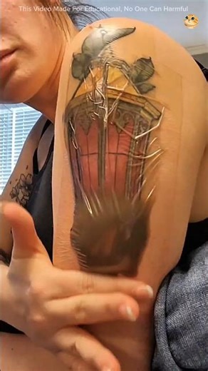 Why is such polythene applied over tattoos? #sound #audio