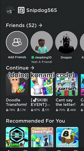 konami code on roblox #roblox #fyp #capcut