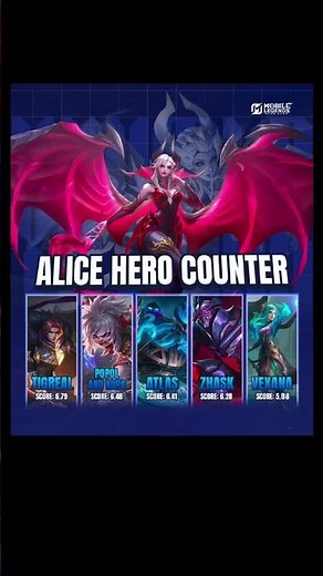 BEST Counters for ALICE💀‪@MobileLegends5v5MOBA‬ #mlbb #mobalegends #mlbbshorts #shorts #viral
