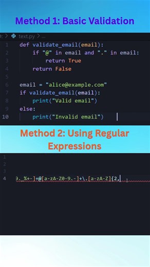 Validate Email Addresses in Python 📧 | Regex Explained #python #dsa #coding #validation #shorts