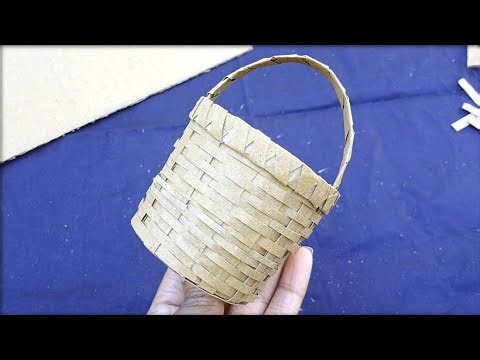 Mini Basket from cardboard//Handcraft//Diy Handmade cardboard Basket Making tutorial//Basket Making