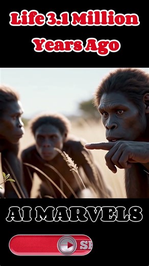 Life 3.1 Million Years Ago: Danger Signals in Savanna! #shorts