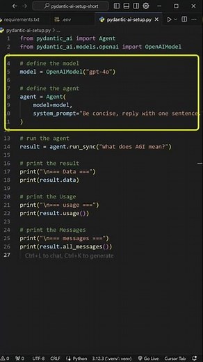 Create an AI Agent with PydanticAI in Minutes! #tutorial #howto #windows #pydanticai #ai-agent