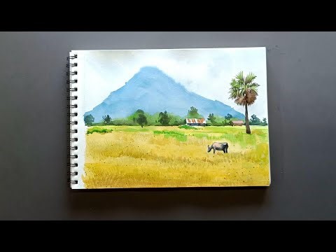 Step by Step Watercolor Scenery Landscape | Easy Tutorial for Beginners"