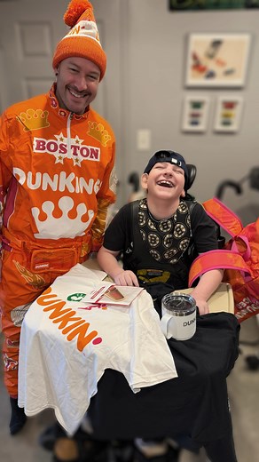 A couple of Dunk Kings over here! 👑👑 From Halloween to what feels like Christmas!!! Thanks for the swag @dunkin 🙏🏻 Silas and Dad are enjoying everything in the box! Silas is excited to get himself a Boston crème donut and Mom and Dad are thankful for the fuel! Let’s see what other Halloween costumes we can brew up for the future! Two of our iconic ones have included the famous Dunks so far! Thanks for the Love!! #dunkking #dunkin #dunkindonuts #dunks #boston | Silas' Saga
