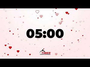 5 Minute Valentine Timer 💘 | Romantic Heart Countdown with Music