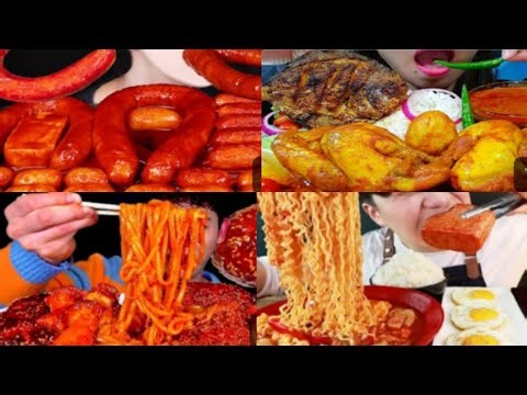 EAT USB) ASMR MUKBANG FIRE NOODLE & HOT DOG & CHEESE PIZZA & Tteokbokki EATING SOUND ! (BULDAK1)