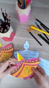 EASY 3D Diya Lamp Craft for Students | Step-by-Step Diwali Activity for Classrooms