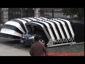 solar powered retractable car garage