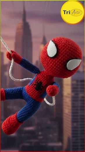 🕷️ Amigurumi Homem-Aranha 🧶 O herói mais fofo de Nova York! 🕸️💙❤️