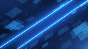 Abstract scene of futuristic cyber world, sci-fi grid, technology glowing surface, neon night scene, digital science background 4K animation, seamless loop, virtual reality concept