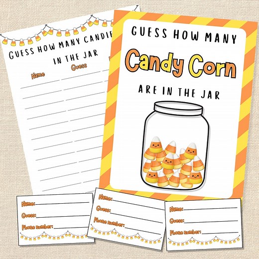 Candy Corn Guessing Game, Halloween Party Activity (digital Download) - Etsy