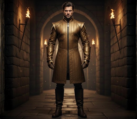 Gold Leather Assassin Coat With Brown Boots – Gothic & Fantasy Costume. - Etsy