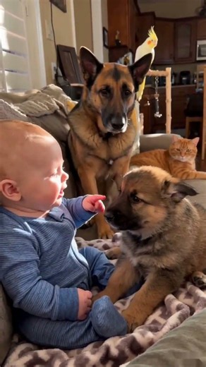 🐶 Puppy Barked at the Baby... What Happened Next Melted Hearts! ❤️👶#BabyAndPuppy #CuteDog #CuteBaby