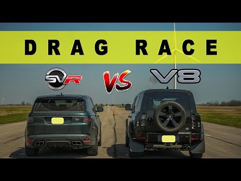 2022 Land Rover Defender vs Range Rover Sport SVR, British fight. Drag and Roll Race.