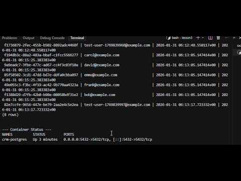 Lesson 3: PostgreSQL Setup Masterclass - Create, Insert & Query Your First User (Docker & SQL!) #crm